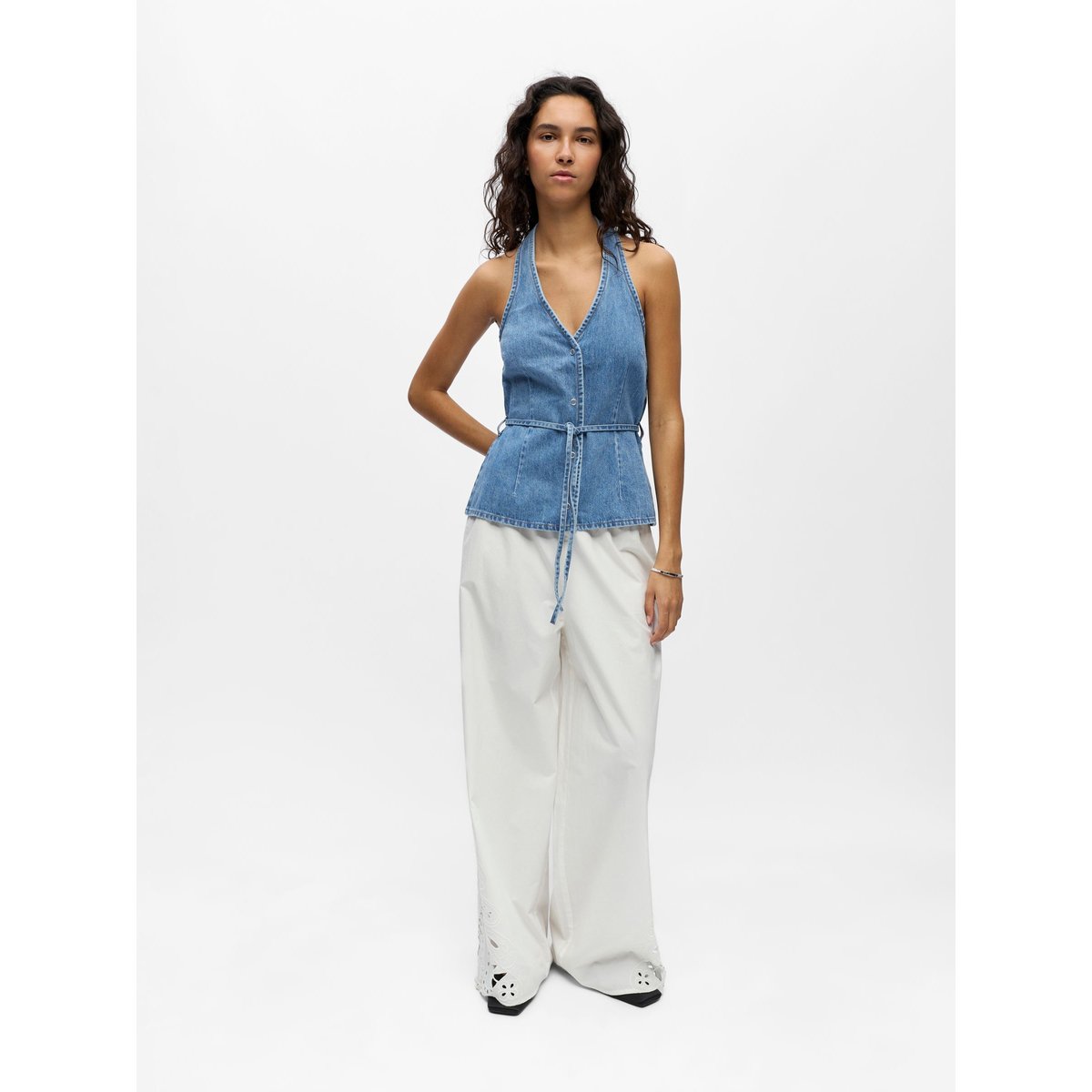 Top medium blue denim, OBJECT