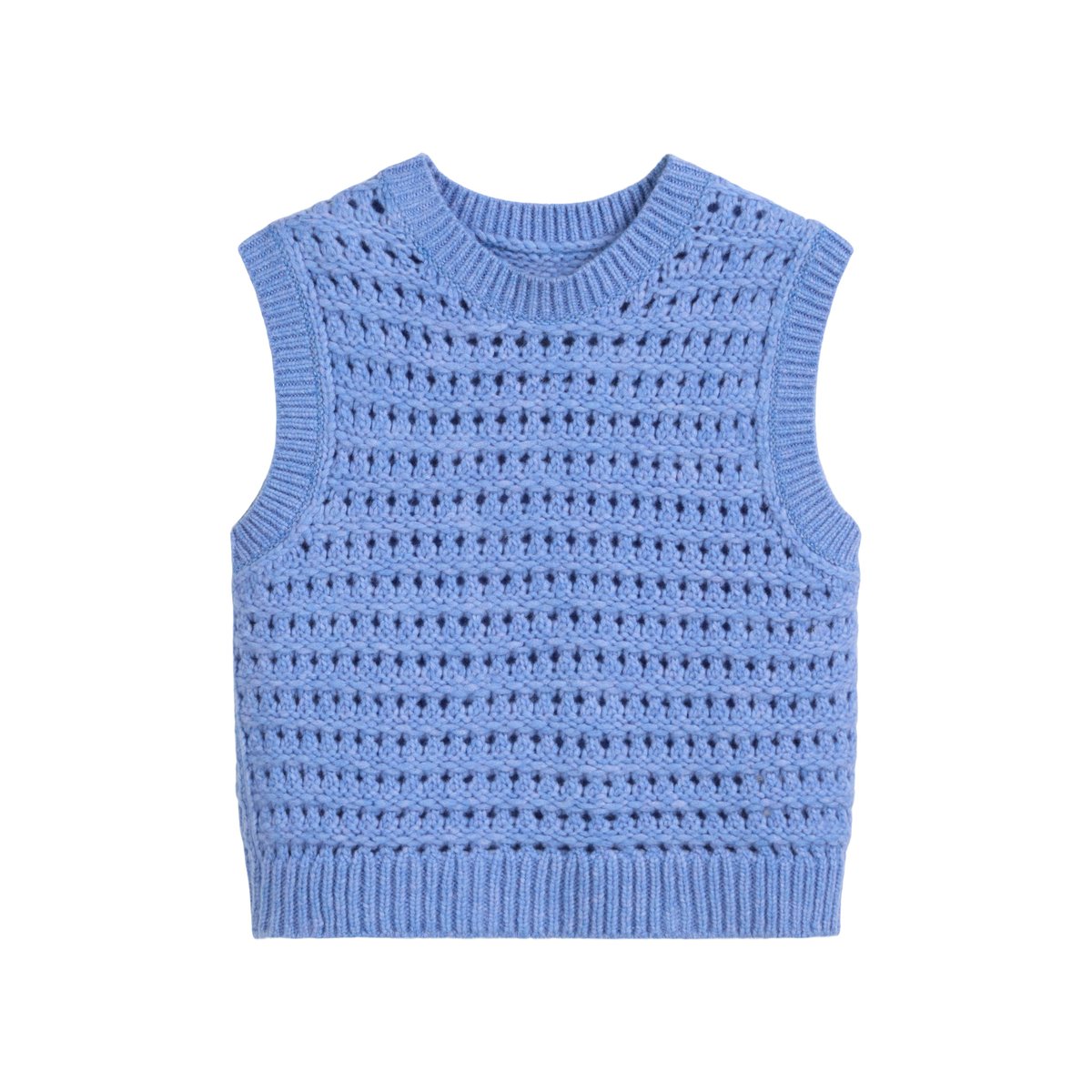 Pull-over régulier en doux mélange de laine vierge bleu moyen, MARC O’POLO DENIM