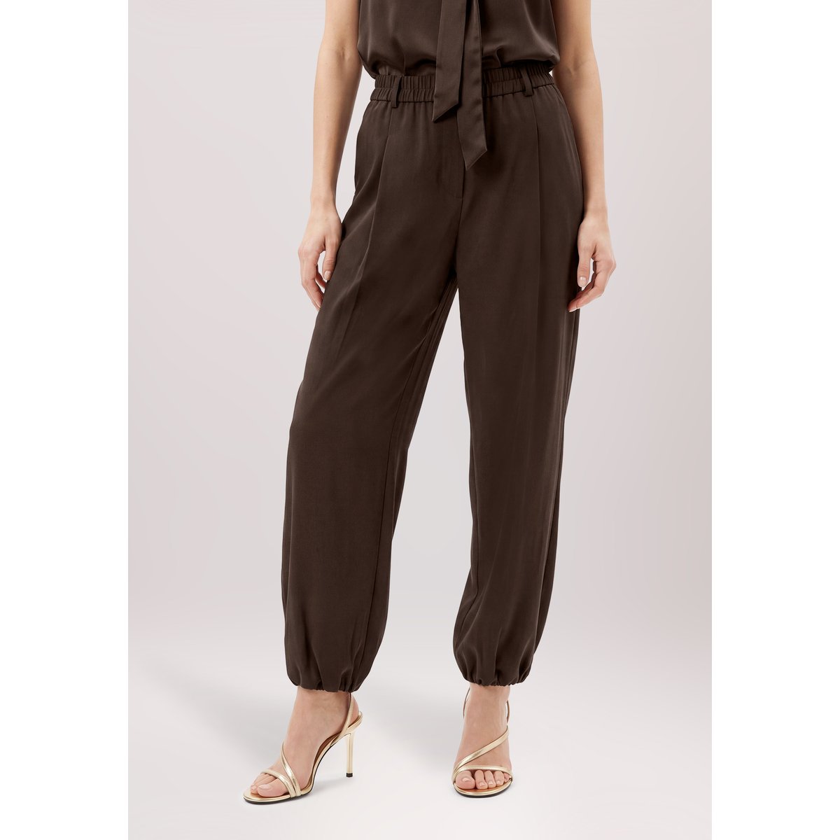 Pantalon à enfiler à élastique espresso brown, VERA MONT