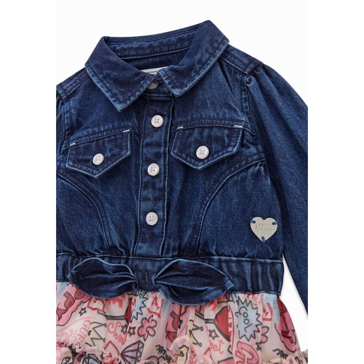 Ensemble Denim Dress Et Culottes bleu, GUESS KIDS