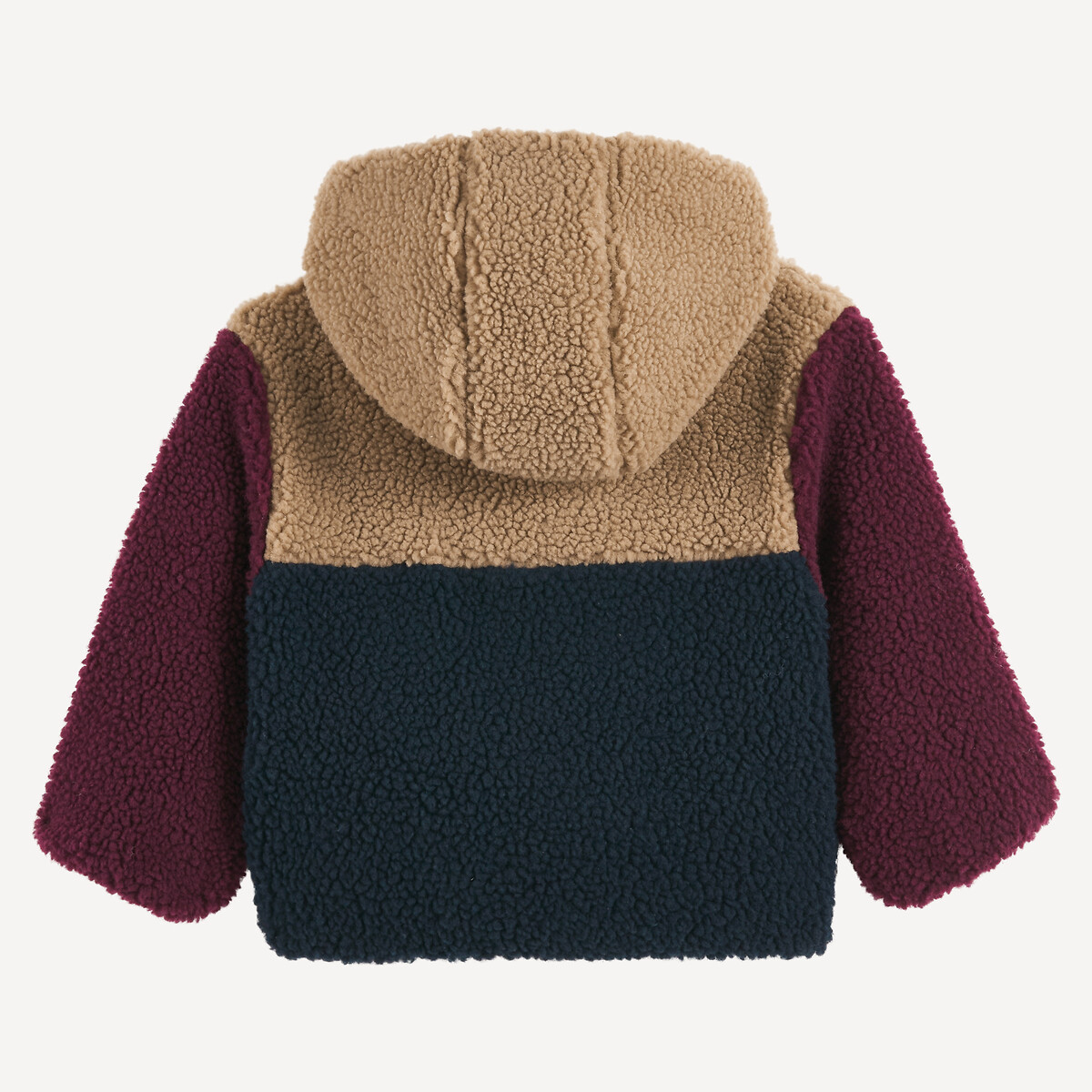 Blouson coupe-vent à capuche, réversible sherpa bleu marine/marron, LA REDOUTE COLLECTIONS