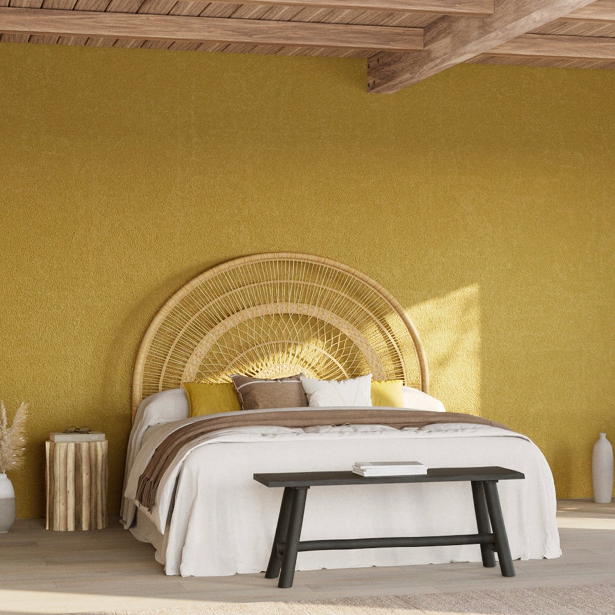 Tête de lit en rotin - ASTÉRIA naturel, MAISON PAVANE