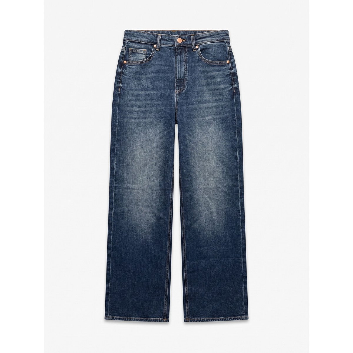 Jean À Coupe Large dark blue denim 1, VERO MODA