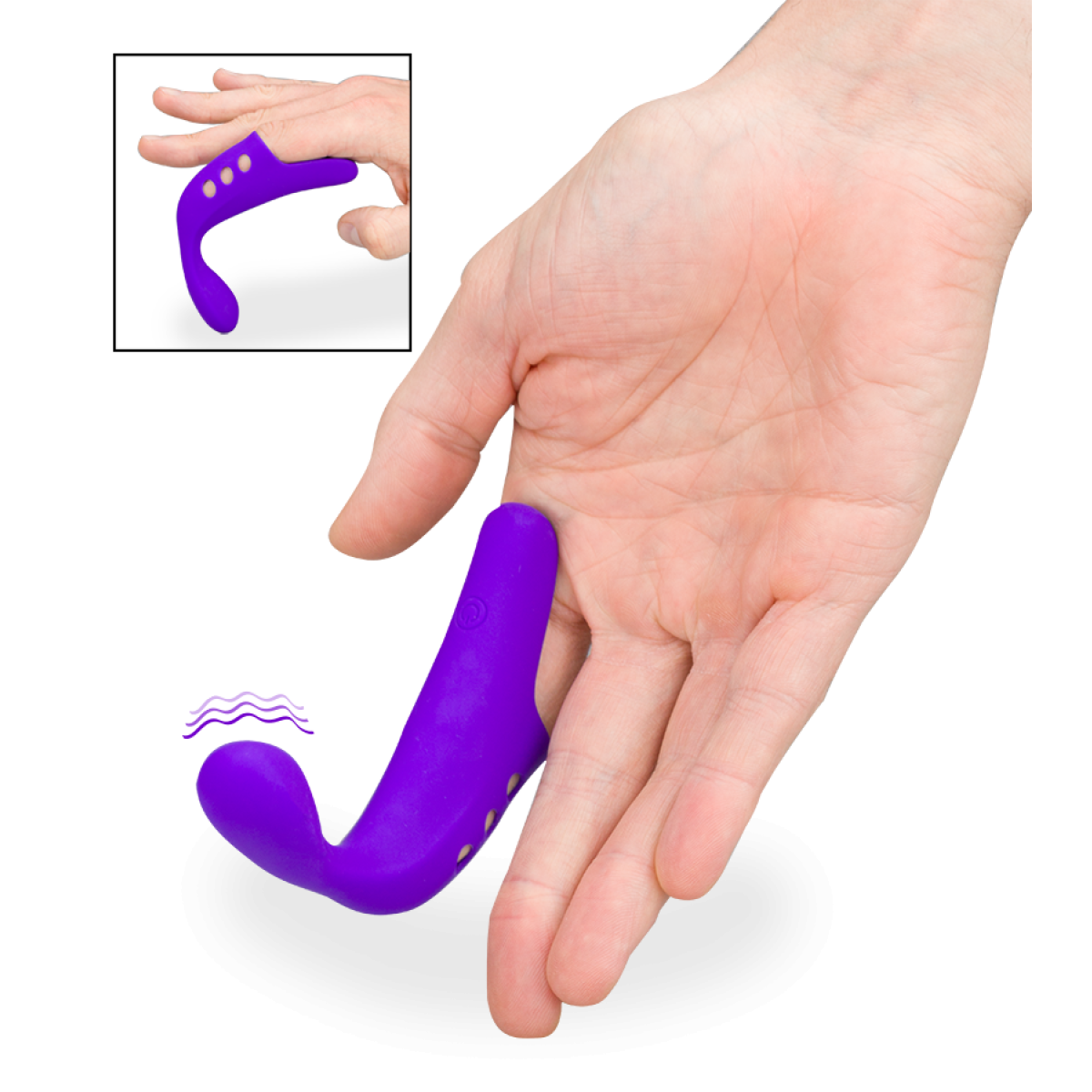 Doigt vibrant point G ou prostate 10 modes Rave violet foncé, LOVE AND VIBES