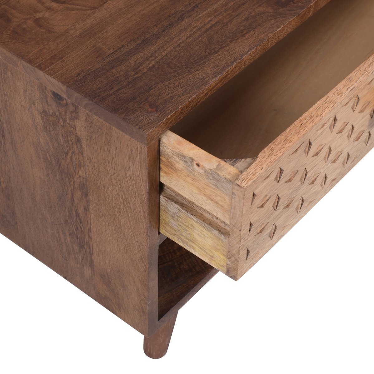 Table de chevet 1 tiroir, bois de manguier, NAGPUR bois, NORDLYS