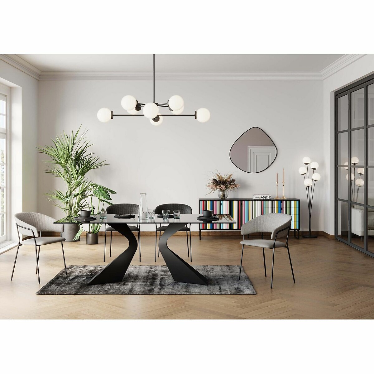 Tavolo Gloria nero 200x100cm nero , KARE DESIGN