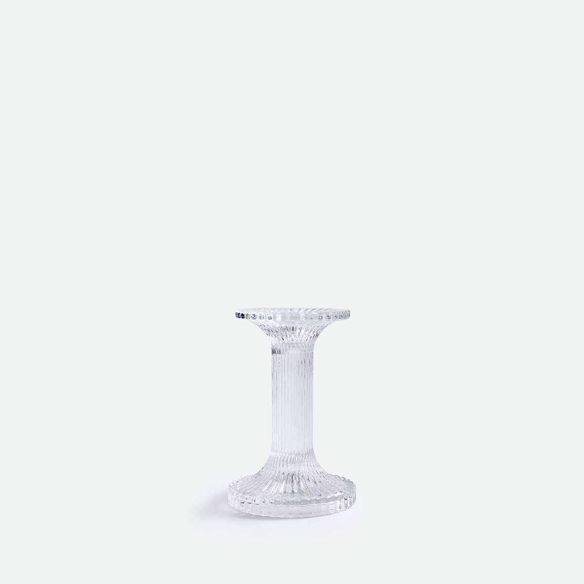 Bougeoir sur pied, verre transparent, hauteur 13,4 cm, STRIA transparent, LA REDOUTE INTERIEURS