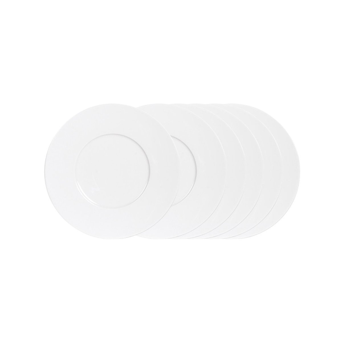 Assiette à dessert Zen 23 cm (lot de 6) blanc, TREND'UP
