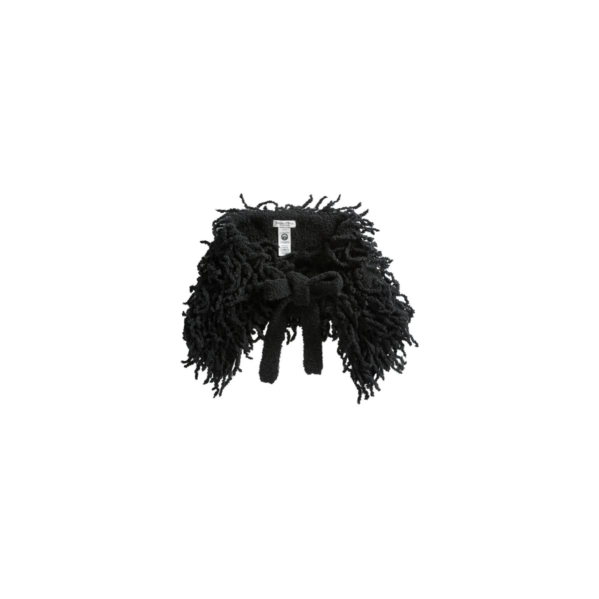 col à franges en fil bouclé tout doux noir, MARC O'POLO