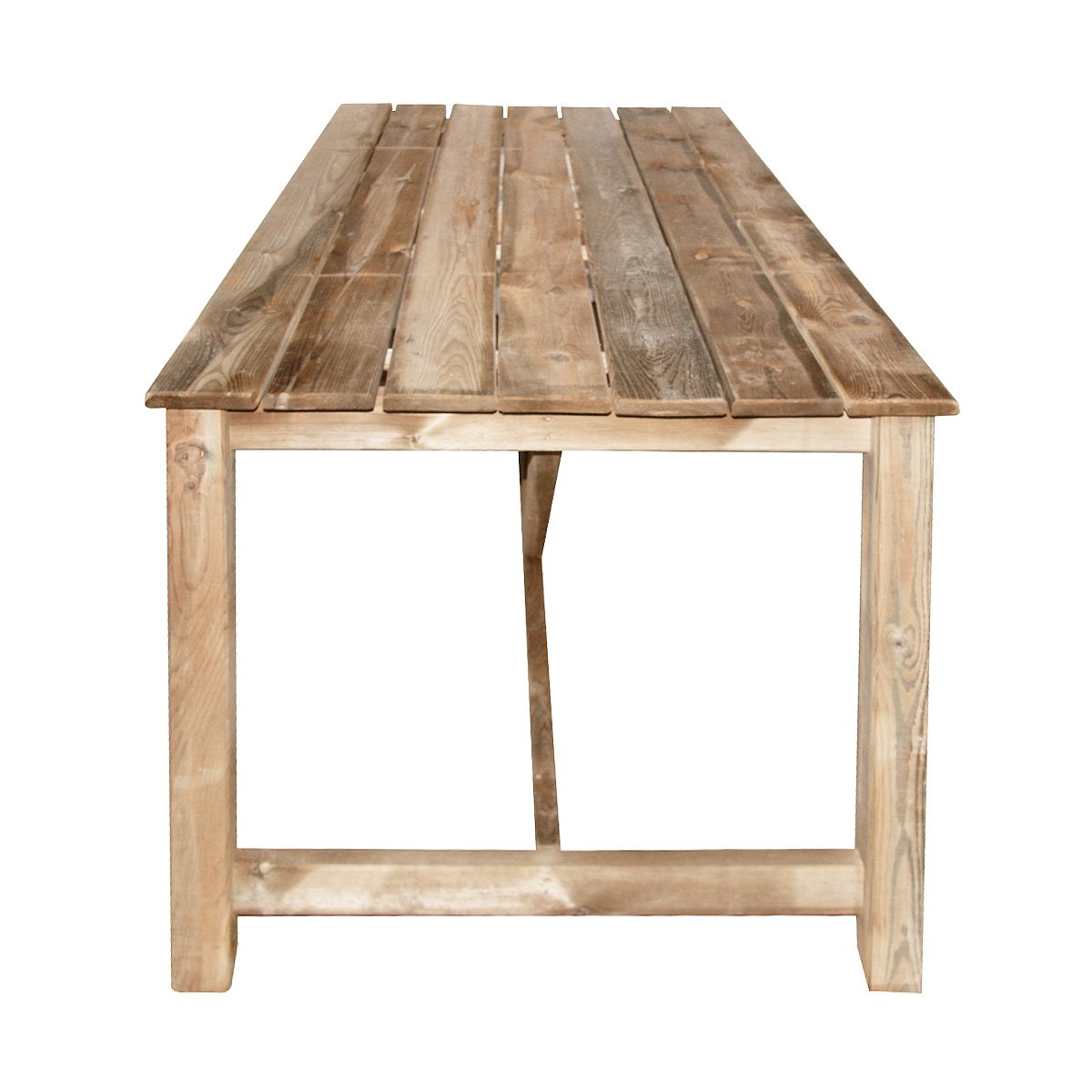 Table de jardin en bois Normand 6/8 places marron, CEMONJARDIN