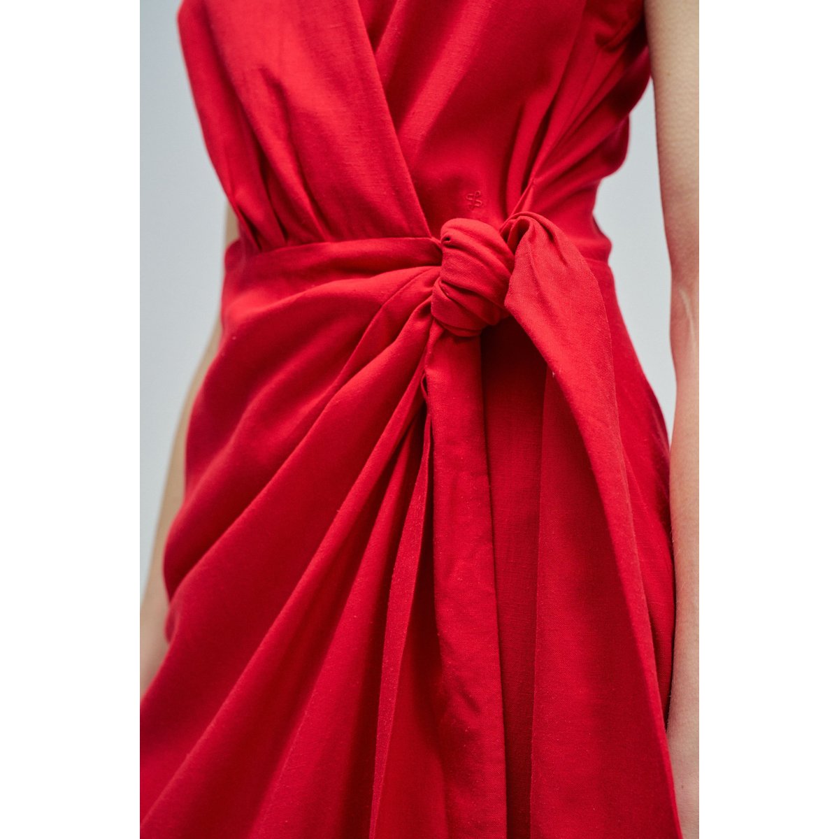 ROBE MIDI EN LIN rouge, SALSA JEANS