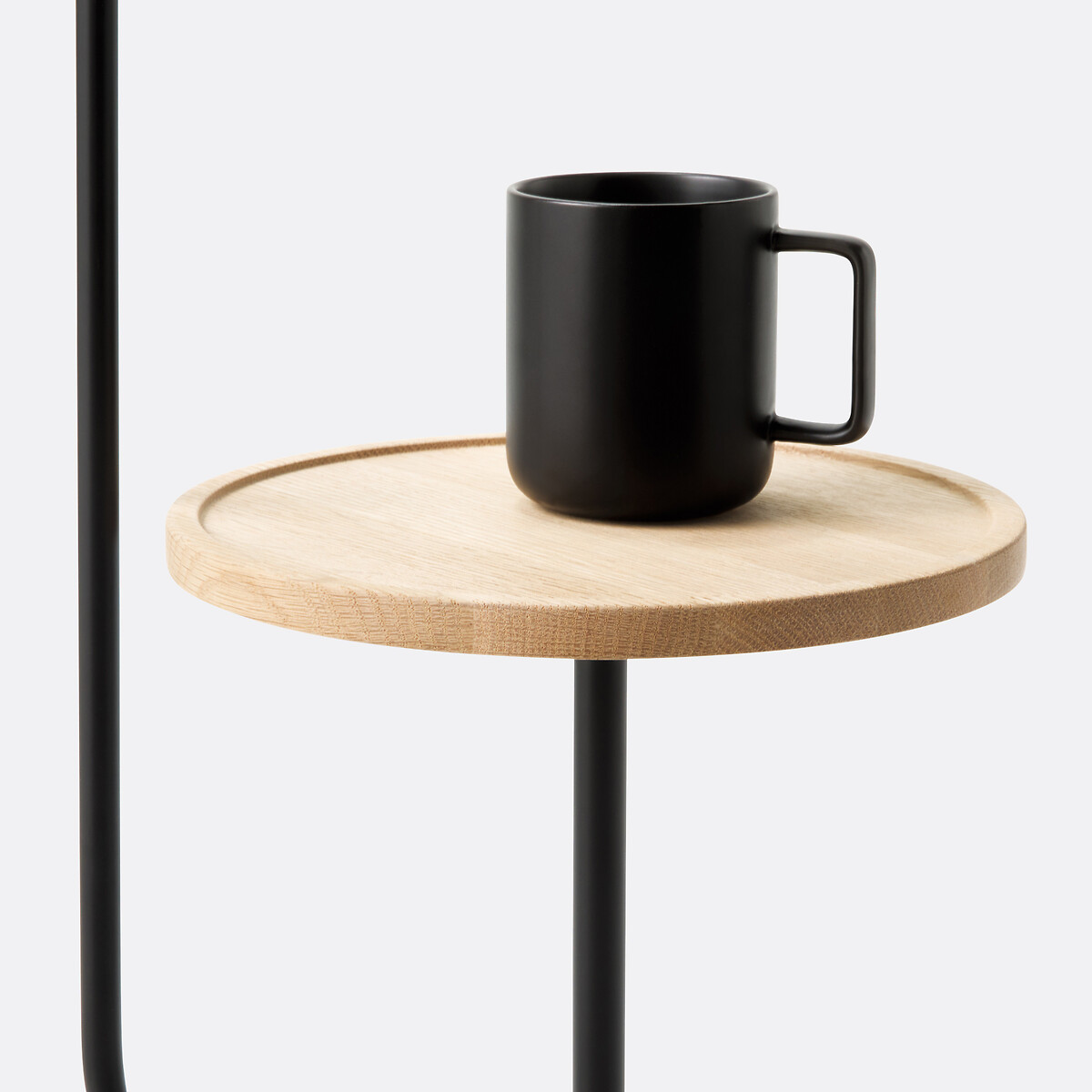 Lampadaire avec tablette métal fer et chêne, Mugli noir, LA REDOUTE INTERIEURS