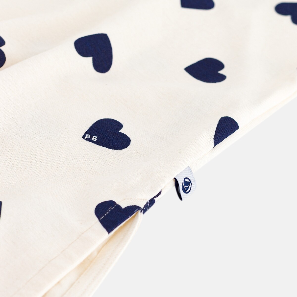 Heart Print Nightdress ecru/blue, PETIT BATEAU