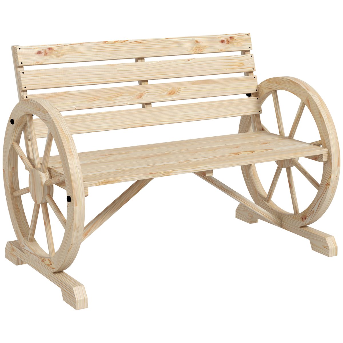 Banc de jardin Bois de sapin Bois naturel bois naturel, OUTSUNNY