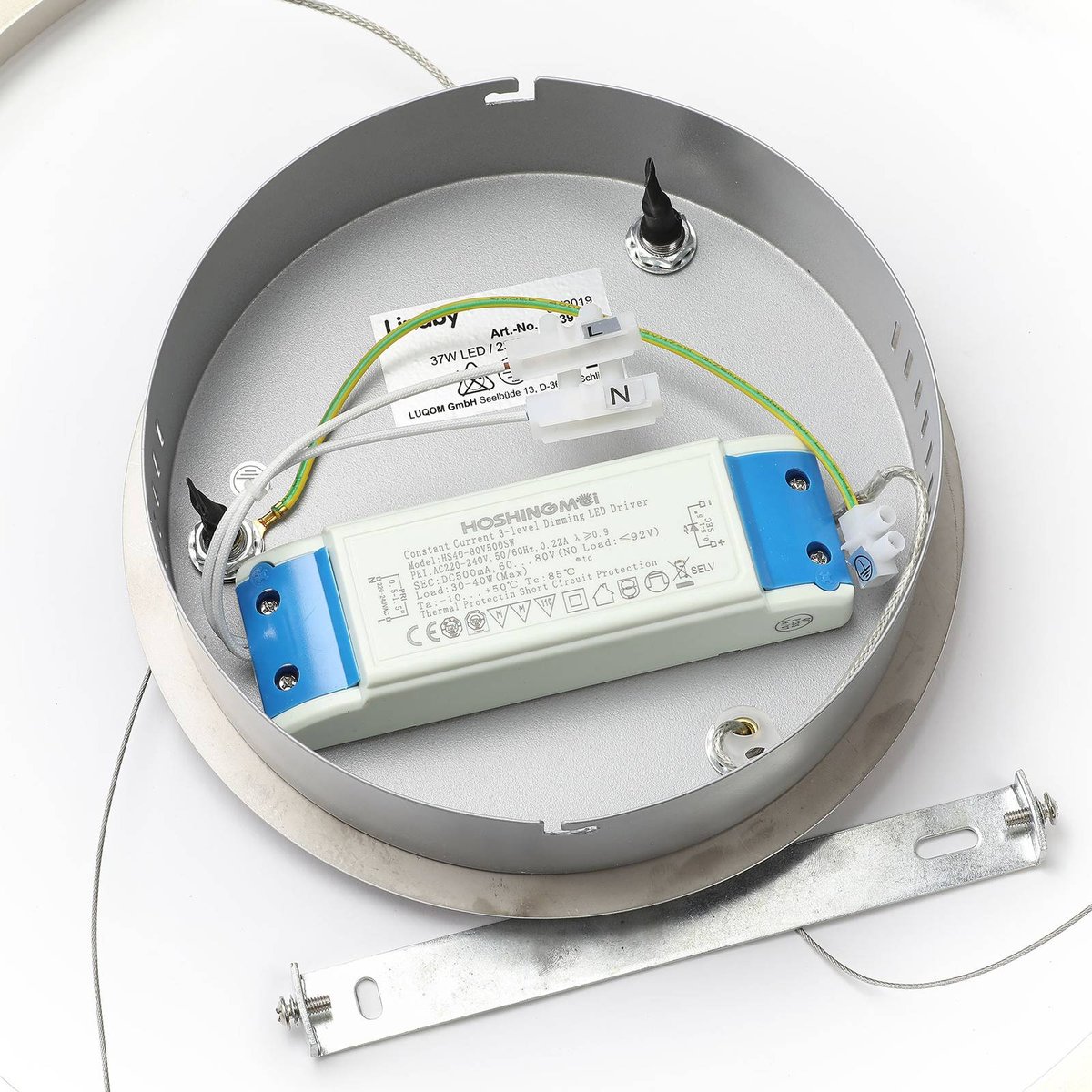 Suspension en aluminium moderneLED, Davian nickel satiné, LINDBY