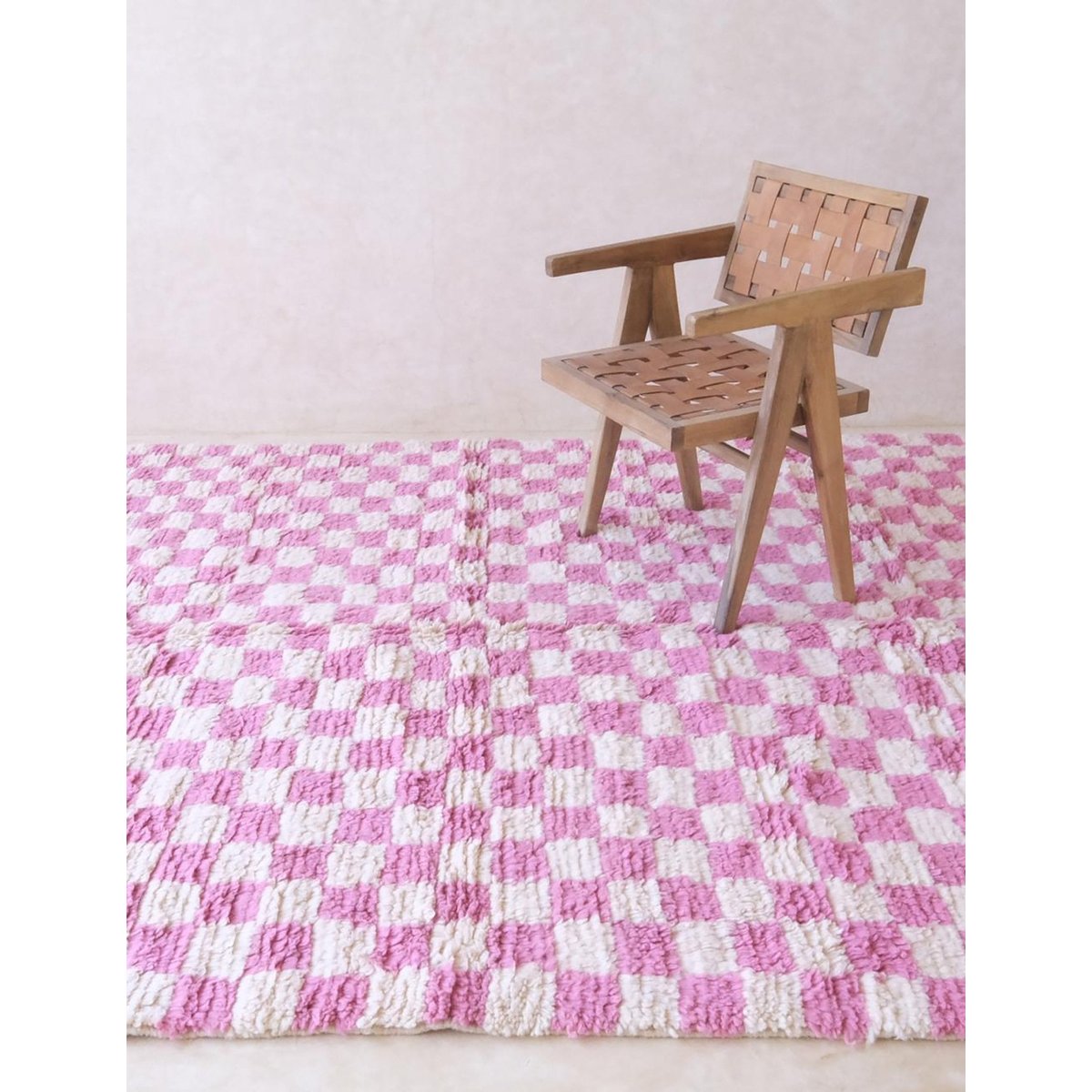 Tapis berbère marocain pure laine rose poudrée, AFK LIVING