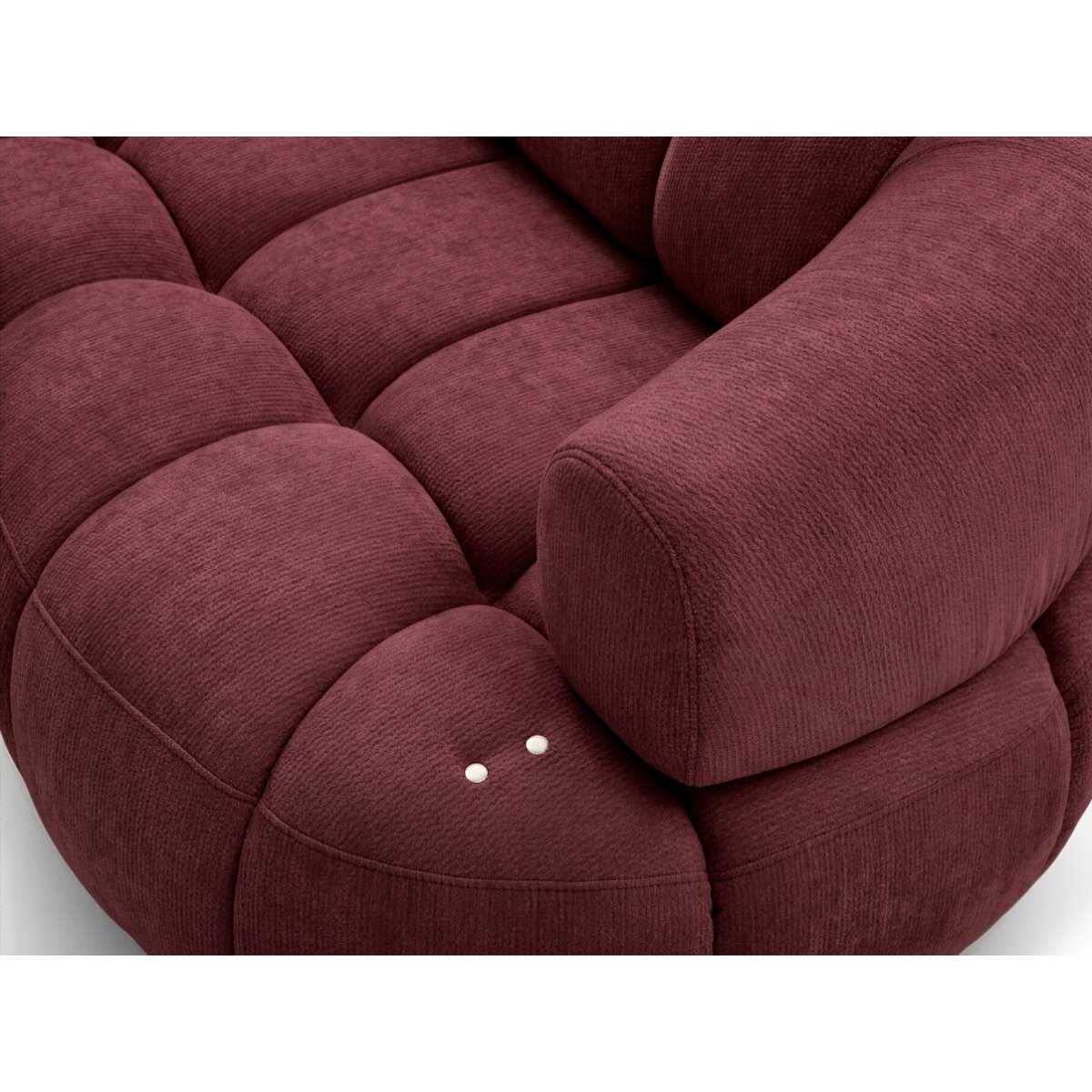 Canapé d'angle convertible 3 places en tissu lisse, LOVELY rouge, BOBOCHIC