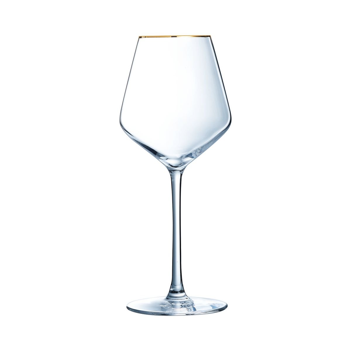 4 verres à pied 38cl bord or -ULTIME BORD OR transparent, CRISTAL D ARQUES