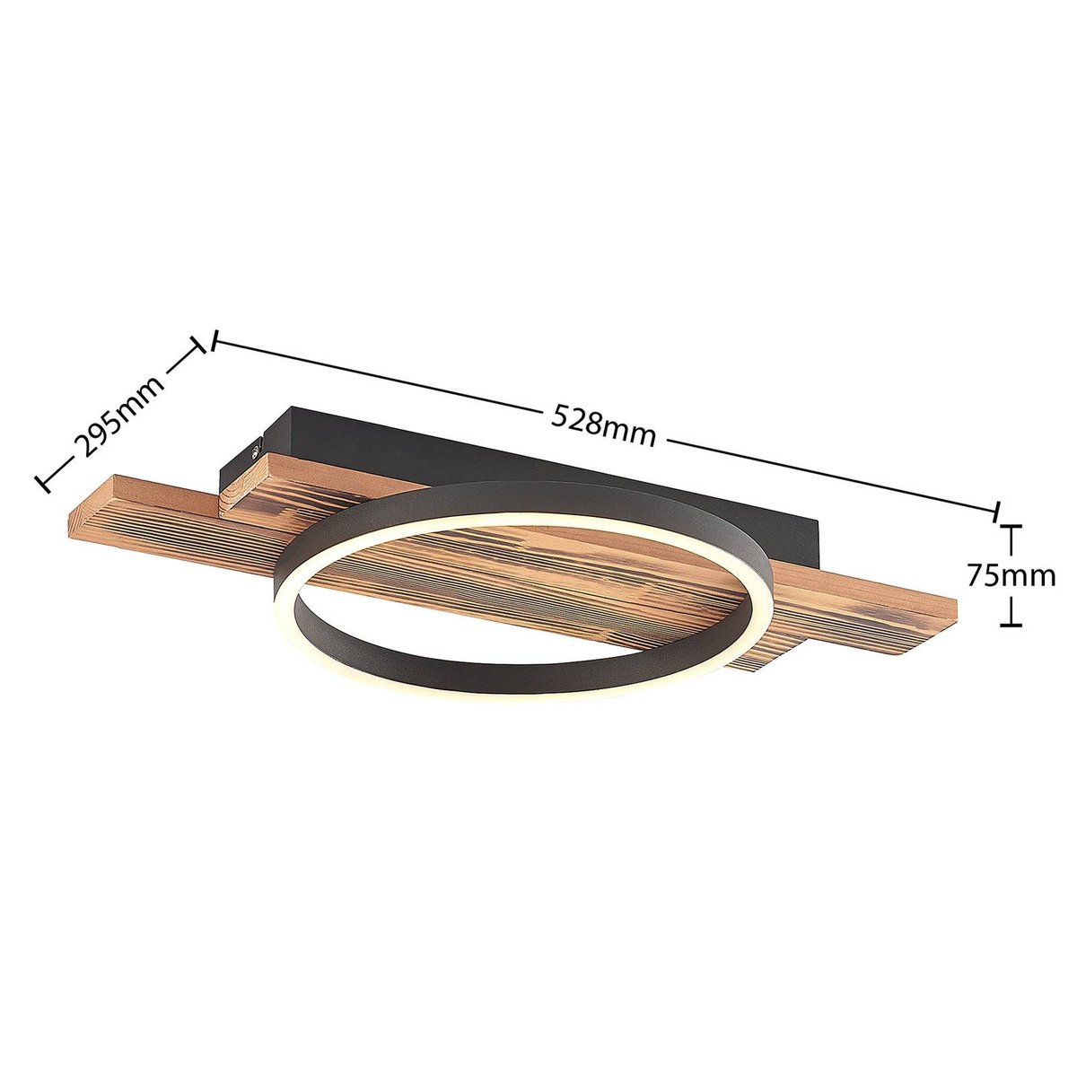 Plafonnier en bois moderneLED, Sentoa bois clair, LINDBY