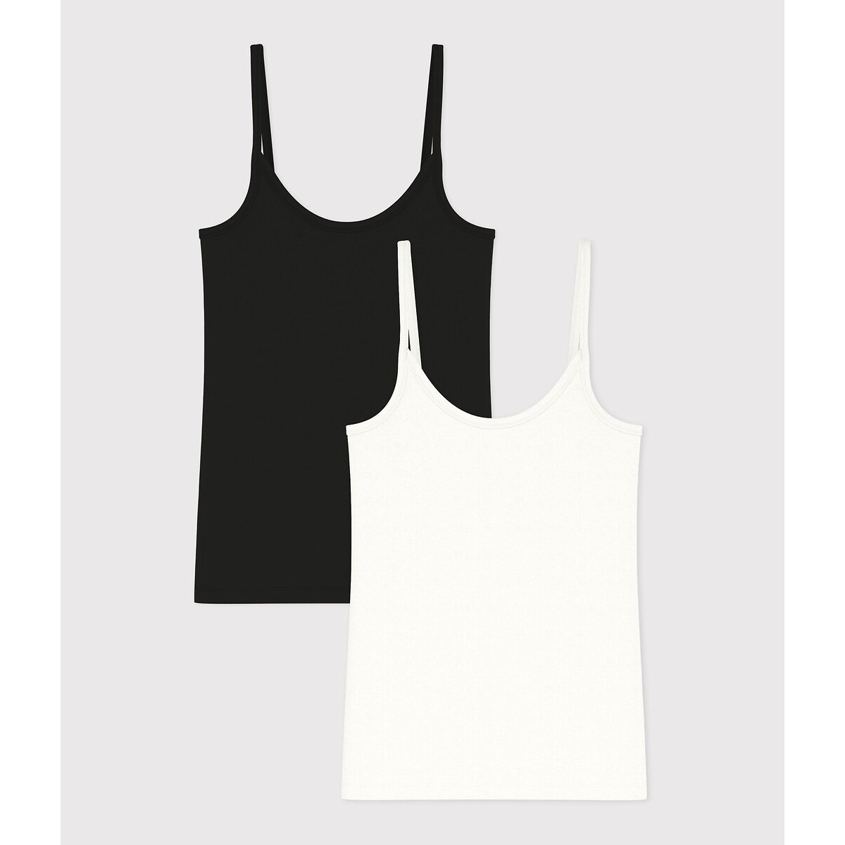 Lot de 2 caracos en coton noir + blanc, PETIT BATEAU
