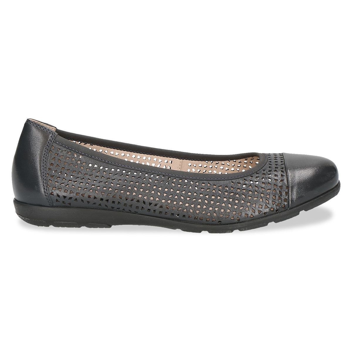 Ballerine en cuir bleu doux bleu océan, CAPRICE