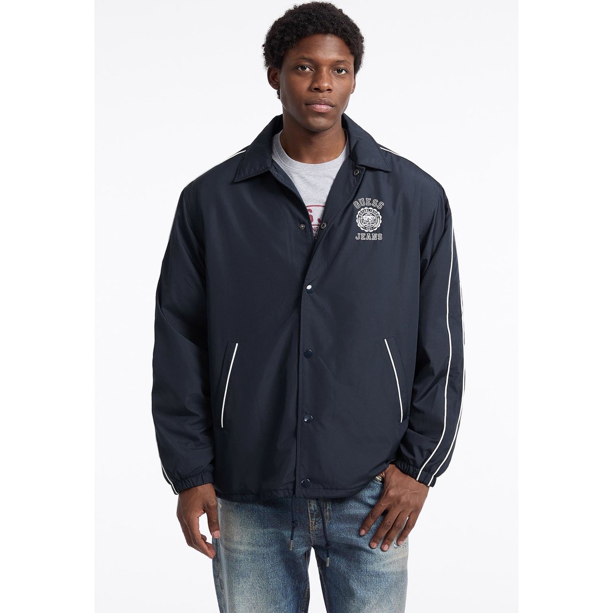 Blouson Logo Imprimé bleu, GUESS JEANS