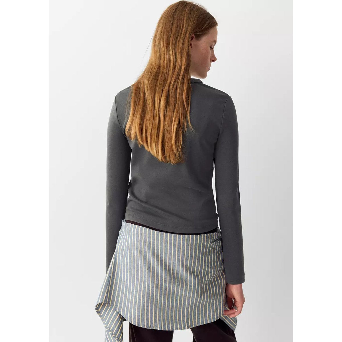T-shirt coton effet délavé gris anthracite, MANGO TEEN