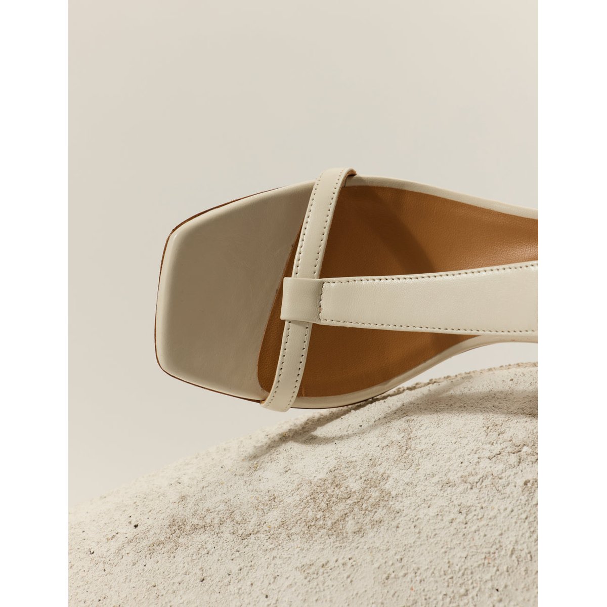 Sandales à talons JOY cuir écru, ODAJE