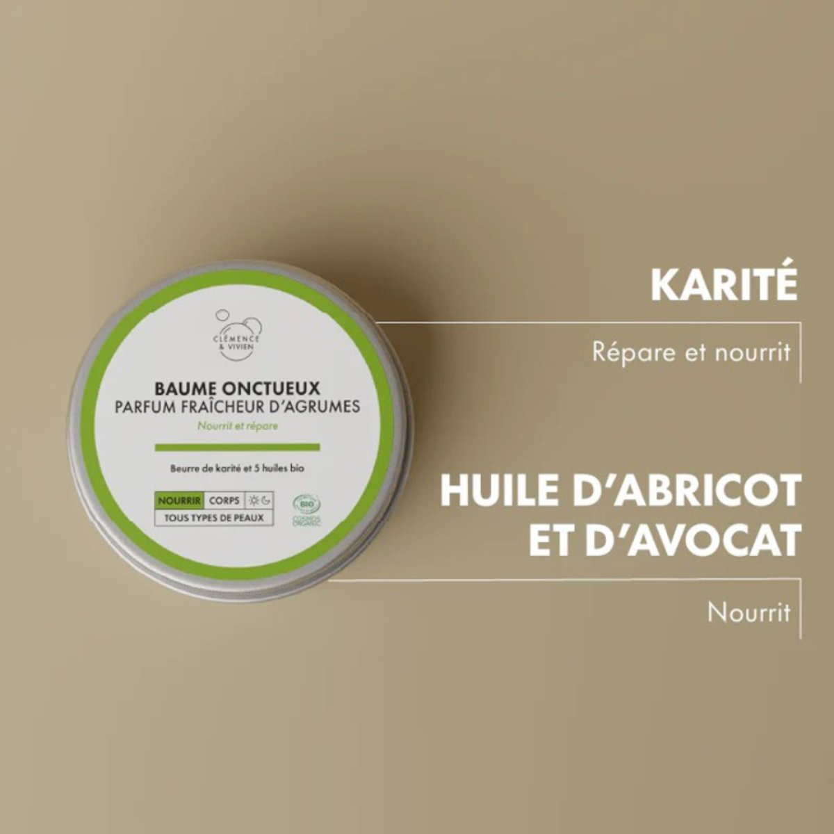 Mini-baume onctueux Parfum Fraîcheur d'agrumes (50 ml) transparent, CLEMENCE ET VIVIEN