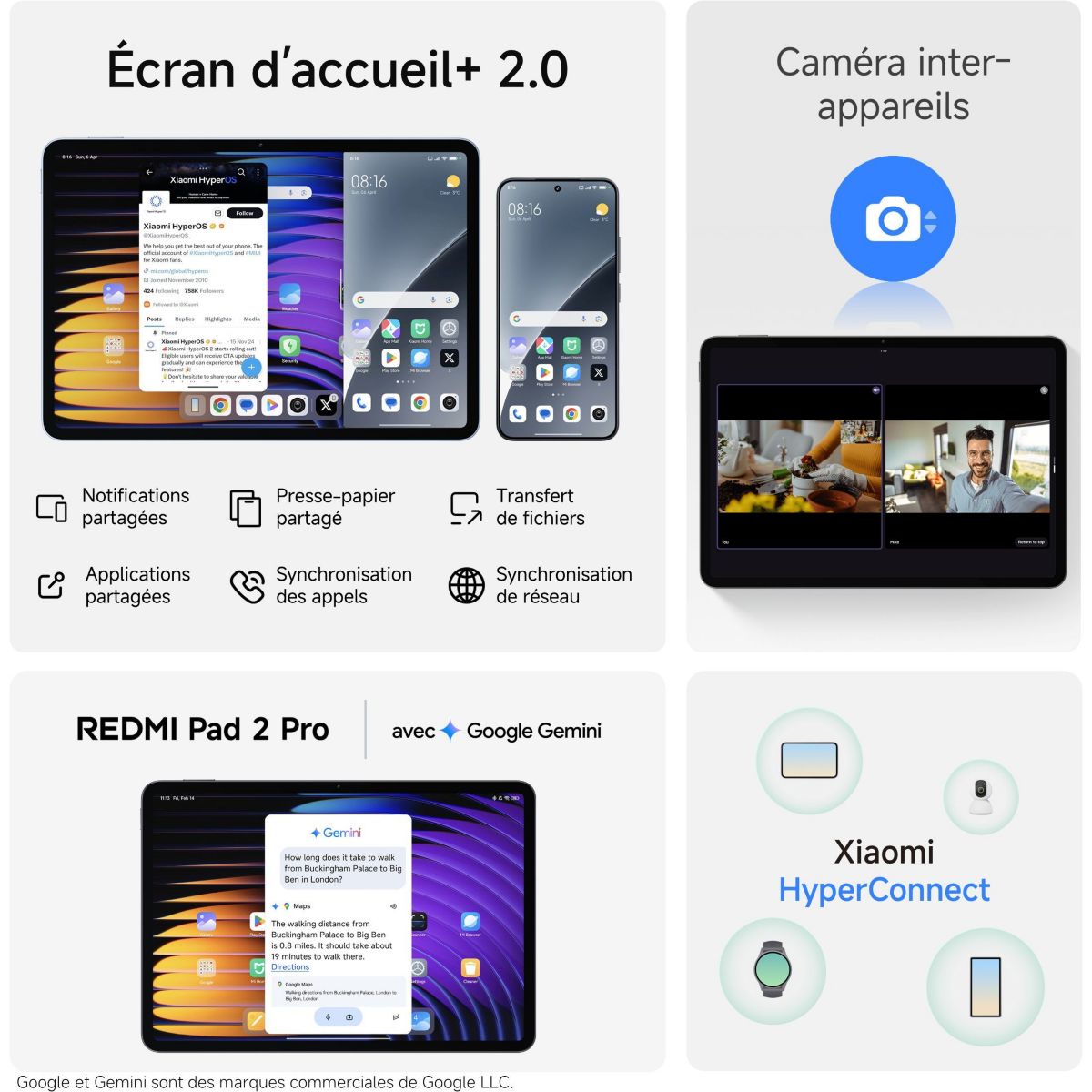 Tablette Android Pack Redmi Pad 2 Pro 128Go + Cover + Clavier gris, XIAOMI