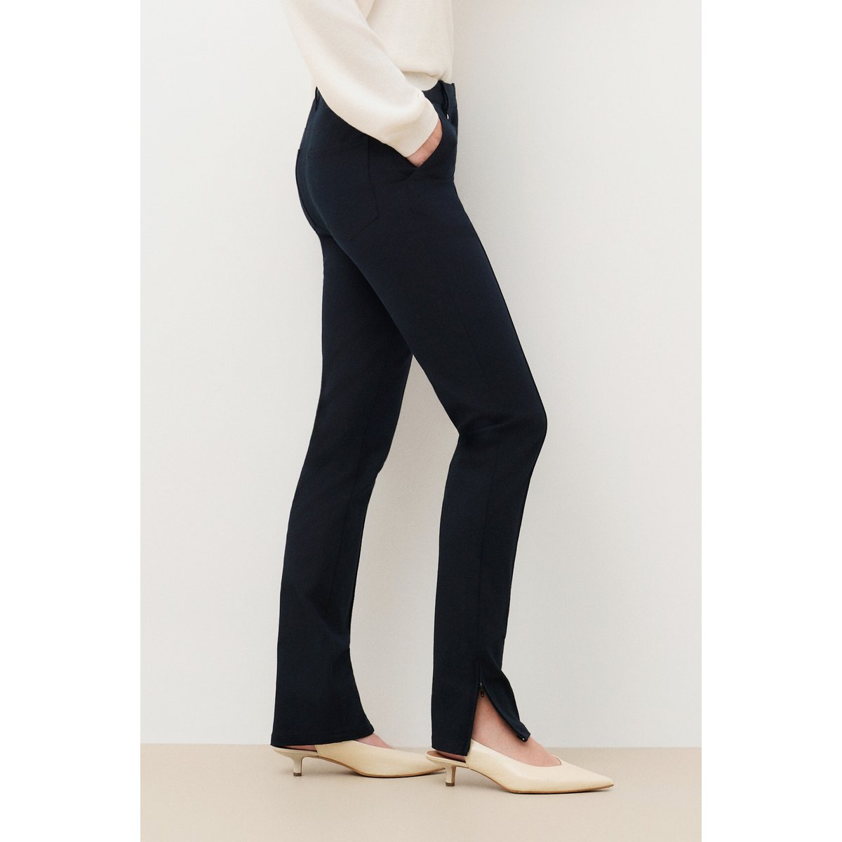 Pantalon slim working girl PWESLEY bleu marine, CAROLL