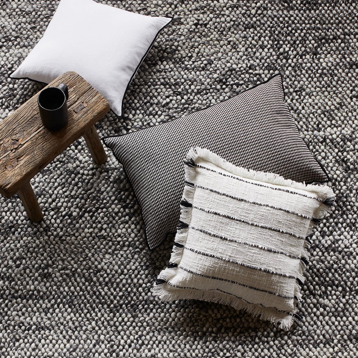 Tapis De Sol en Laine, tissé main ARCTIC nuage, MADURA