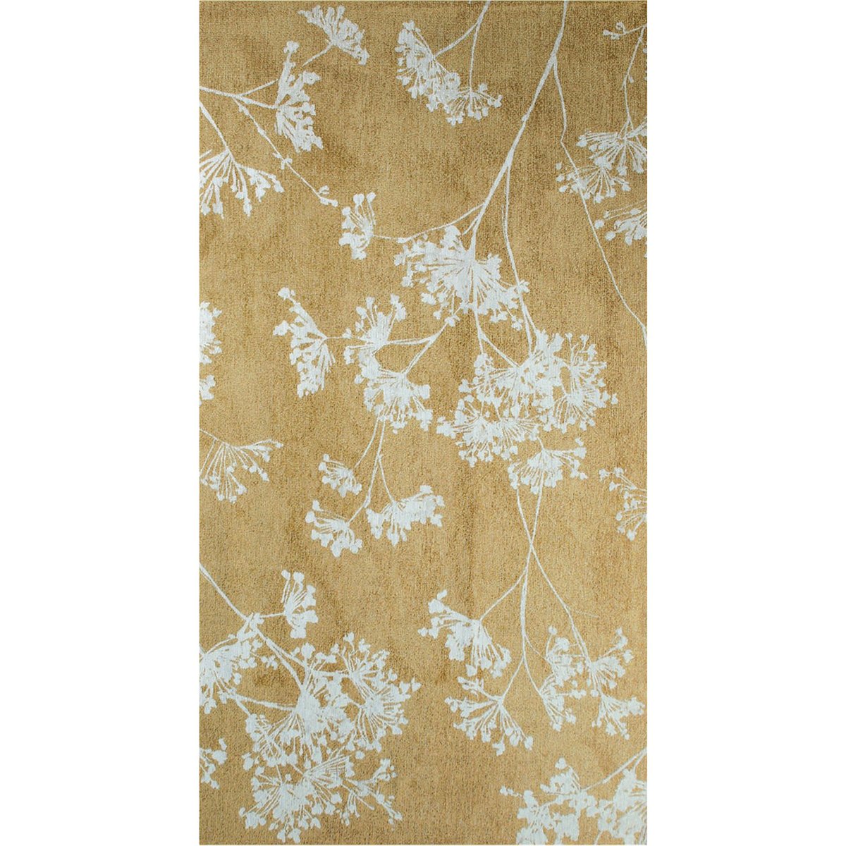 Tapis intérieur extérieur, PARSLEY doré miel motif blanc herbier, RECOLLECTION