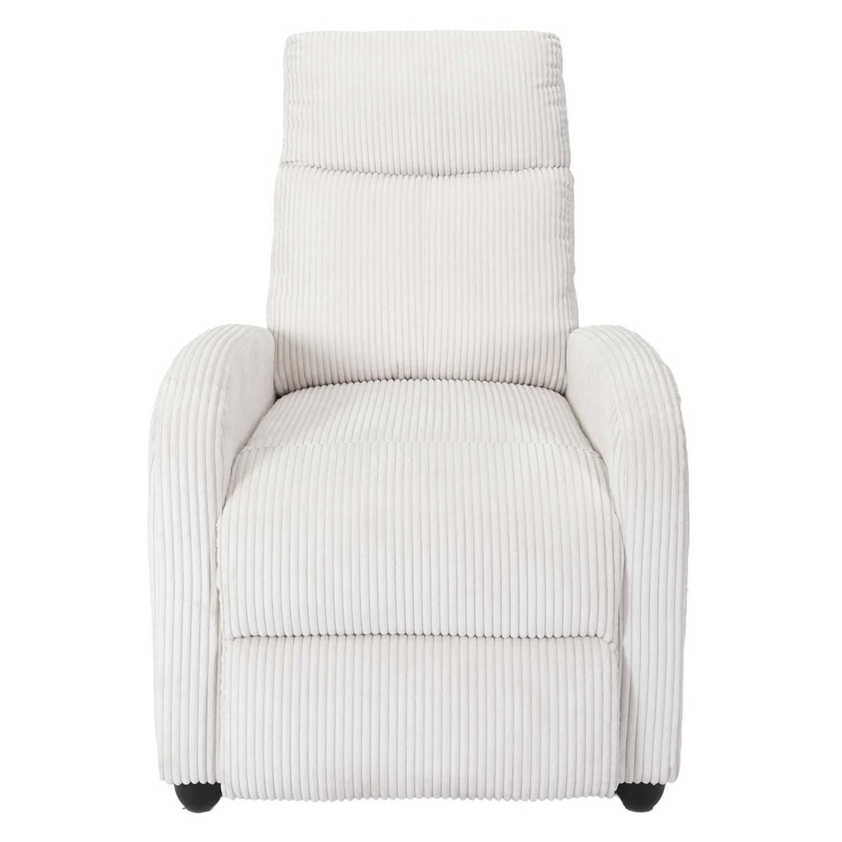 Fauteuil relax 3 positions en velours côtelé SCOTT beige, THE HOME DECO FACTORY