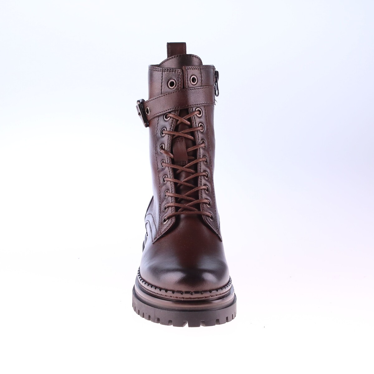 Leather Ankle Boots with Laces chocolate, MJUS