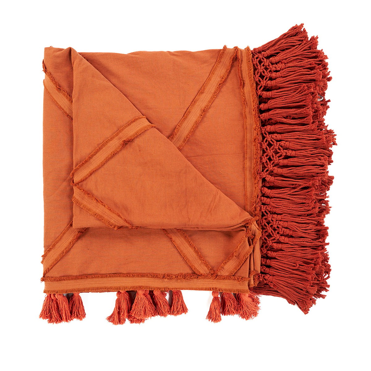 Plaid en coton BERBER rouille, BAZAR BIZAR