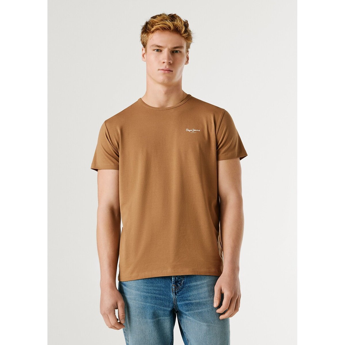 T-shirt manches courtes ORIGINAL BASIC camel, PEPE JEANS