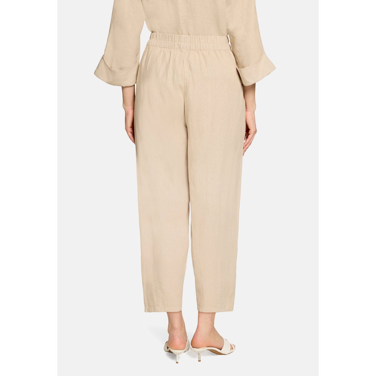 Pantalon en lin à élastique pumice stone, CARTOON