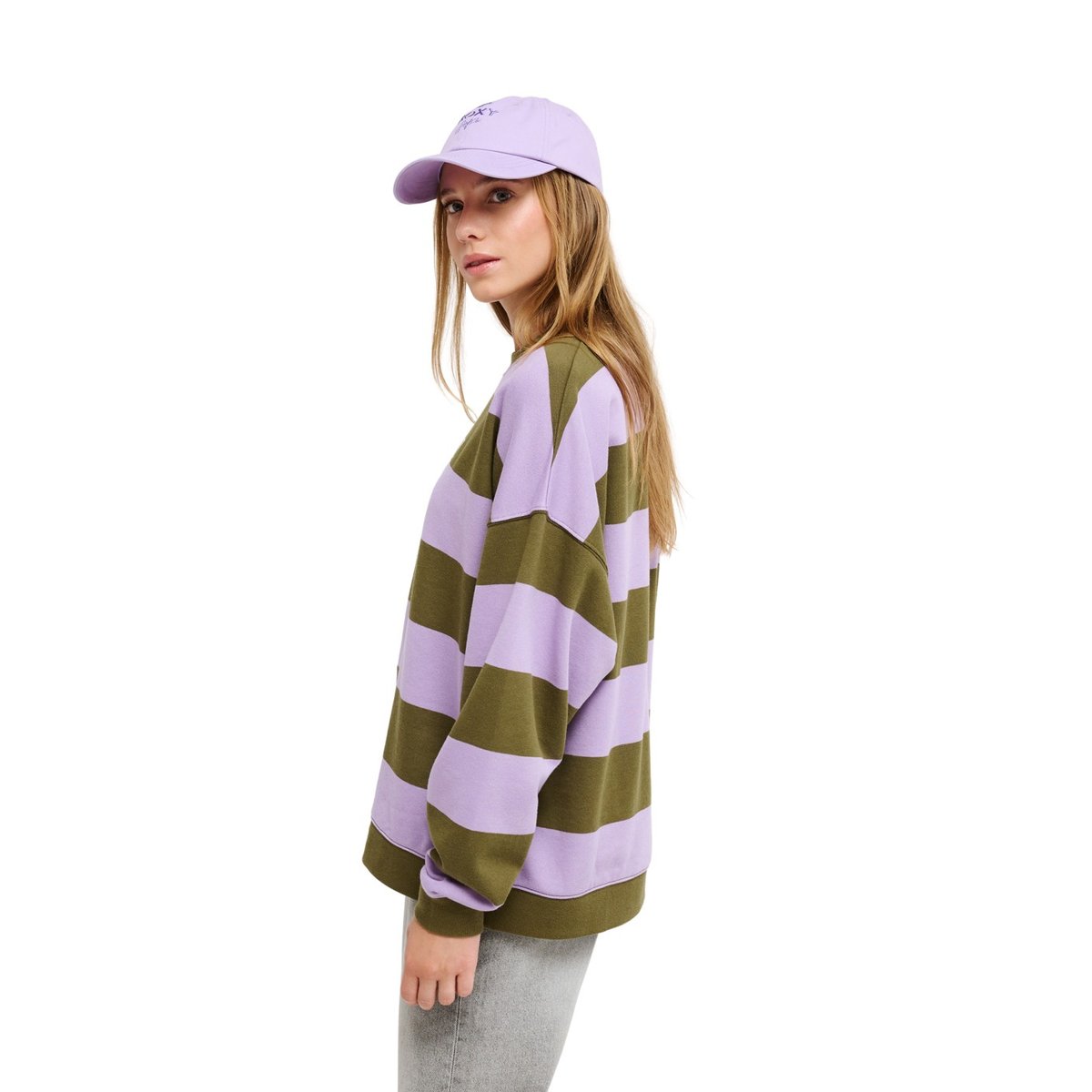 Sweat oversize STRICTLY STRIPES. vert winter moss stricty striipe, ROXY