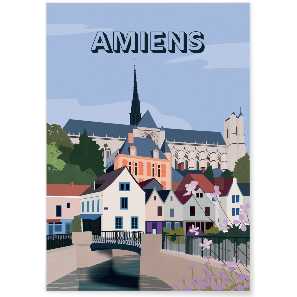 Affiche ville Amiens blanc, L'AFFICHERIE