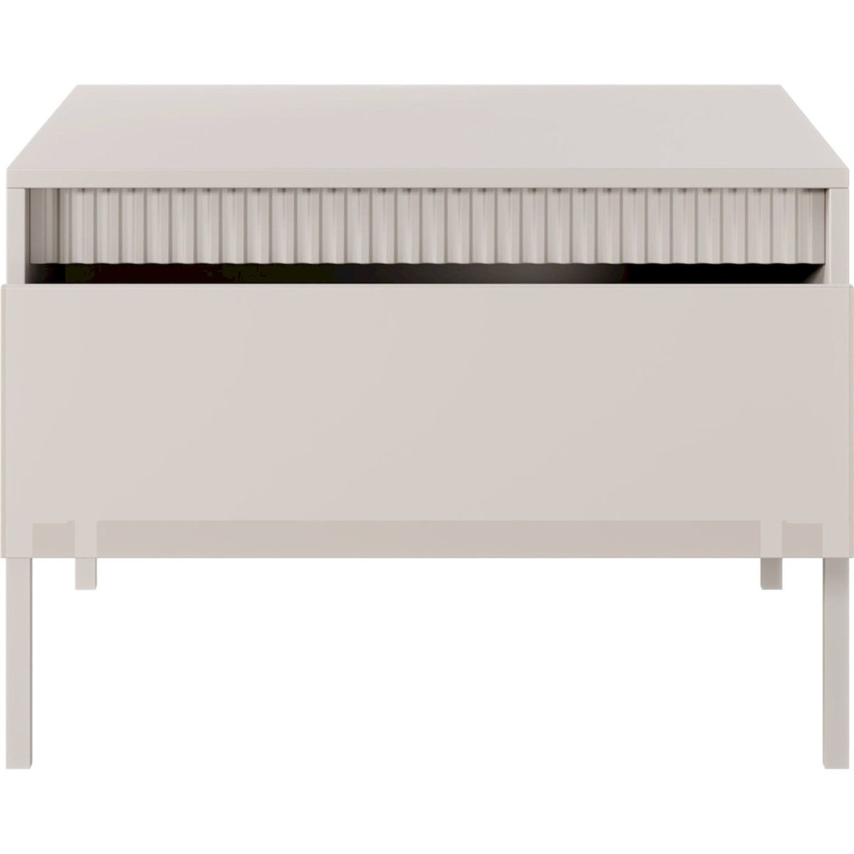 Table basse tiroir façade rainurée FALSETTO beige sable, RECOLLECTION