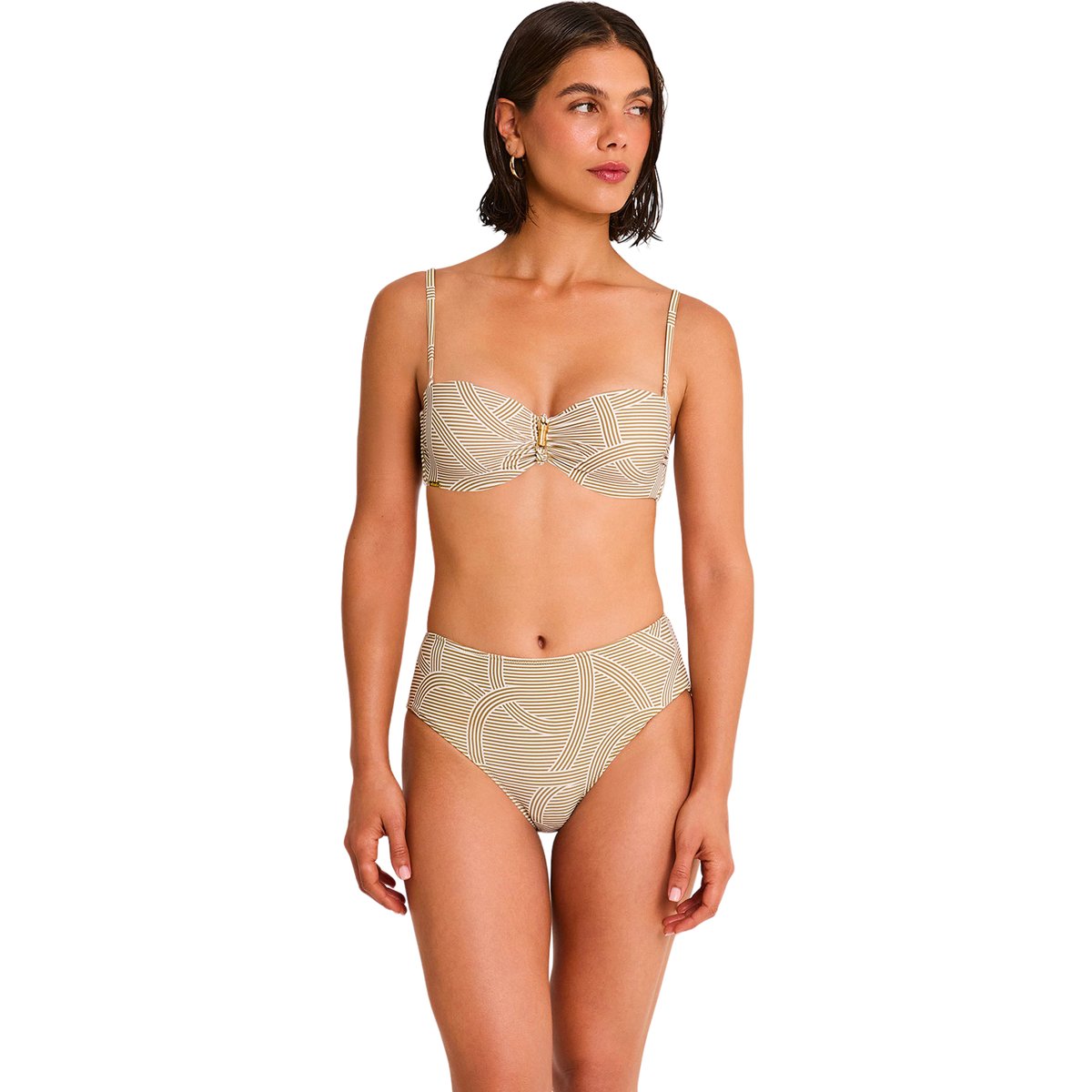 Bas maillot slip de bain taille haute REVERIE blanc, SELMARK MARE