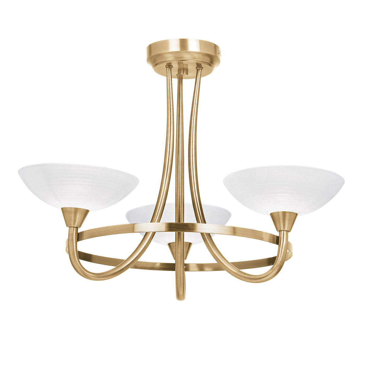Cameron 3-Light Semi-Flush Ceiling Light aged brass, ÉDITÉ