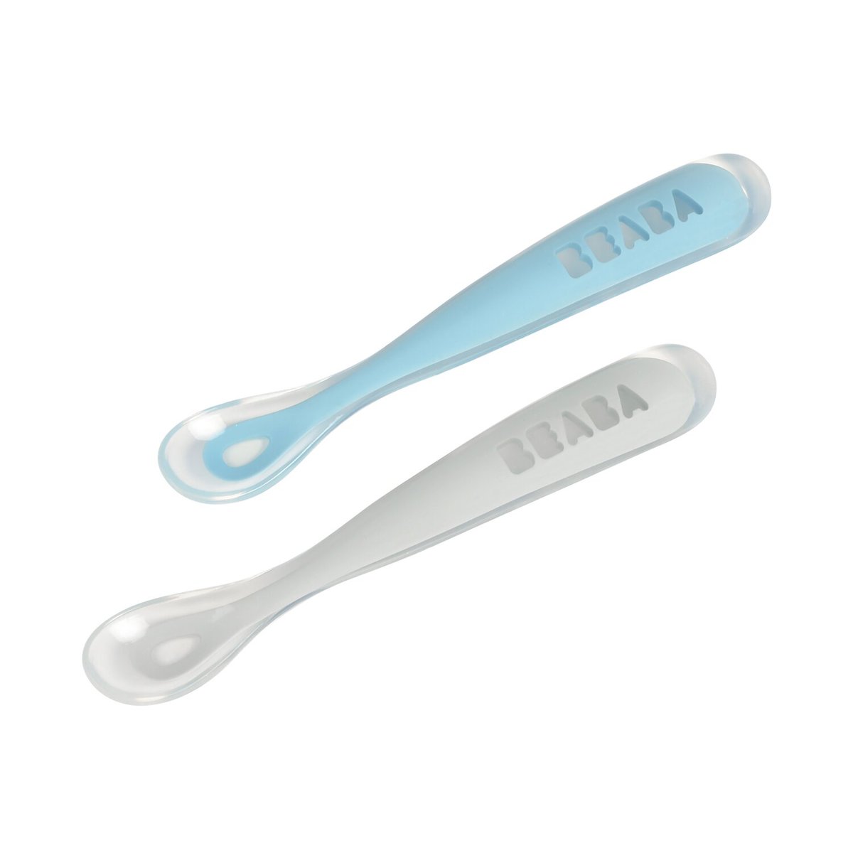 Lot de 2 cuillères silicone 1er âge bleu venteux, BEABA