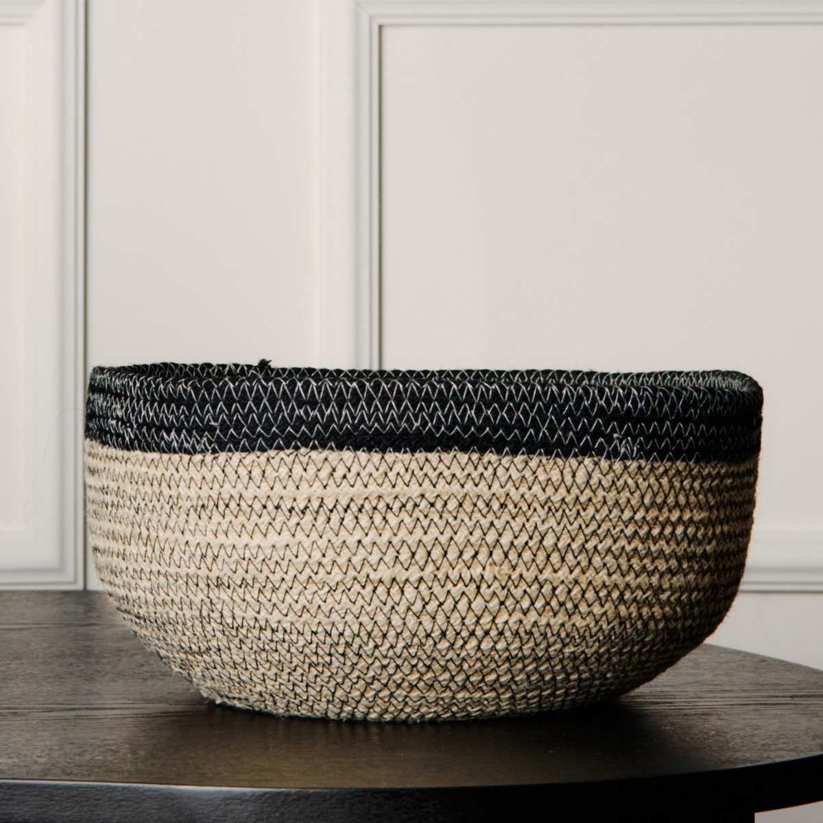Set de 4 paniers ronds en jute D25 LINE gris, SIA DECO