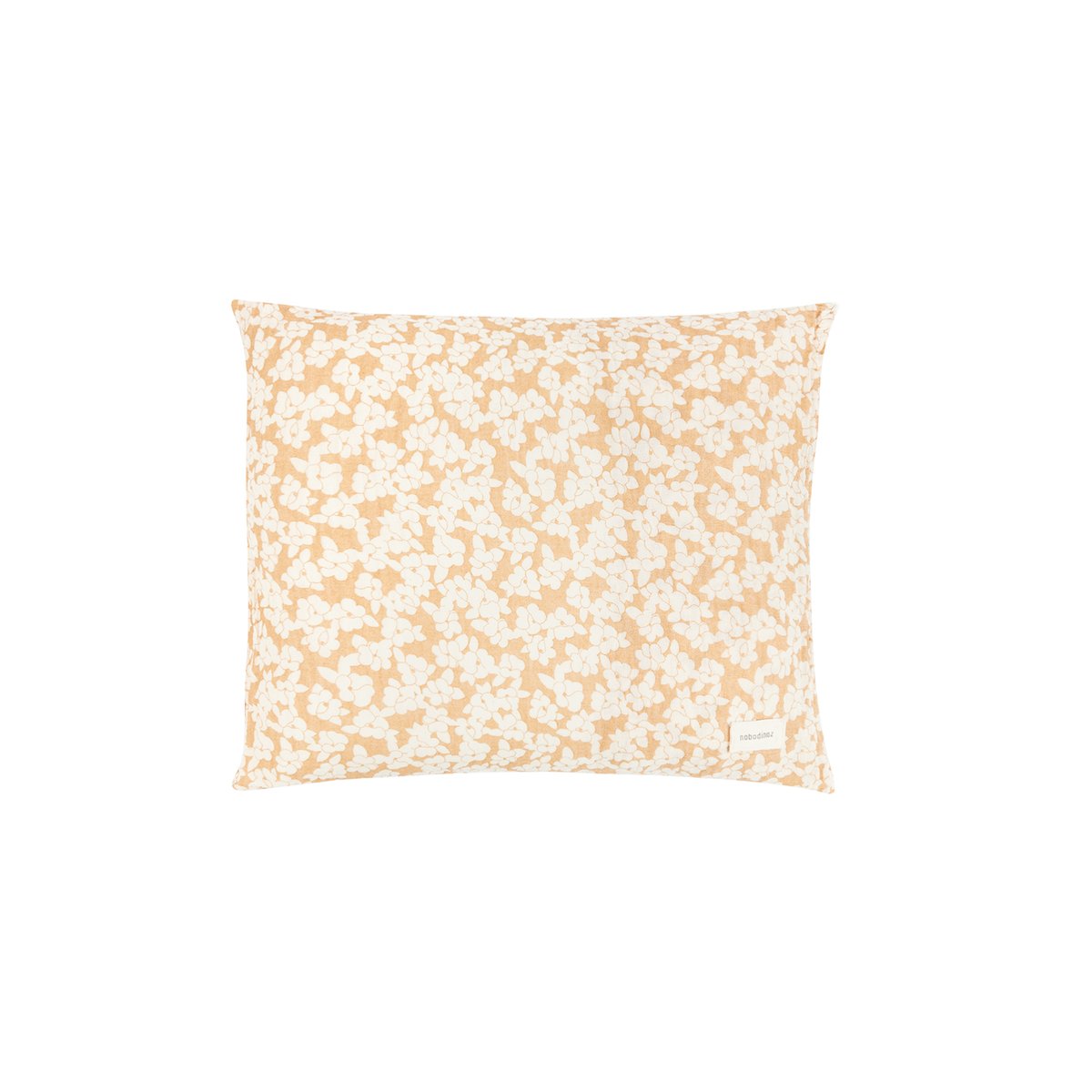 Taie d'oreiller en double gaze de coton lavé 60x60 cm WABI-SABI marron doré sakura, NOBODINOZ