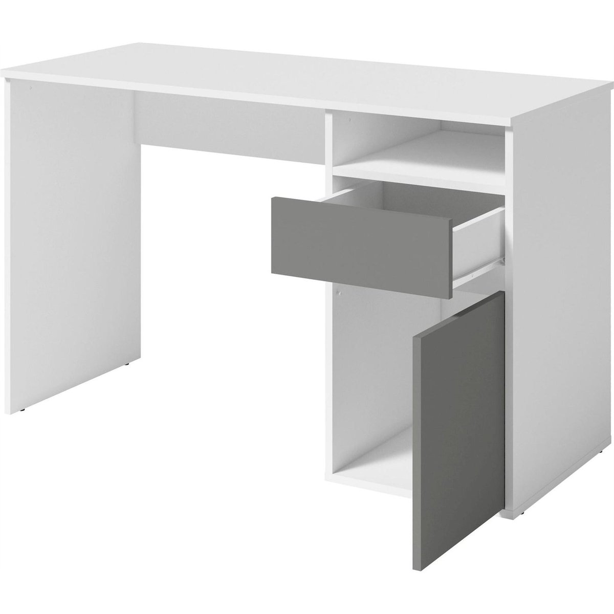 Bureau BILLA en bois avec tiroir et rangement blanc, RECOLLECTION