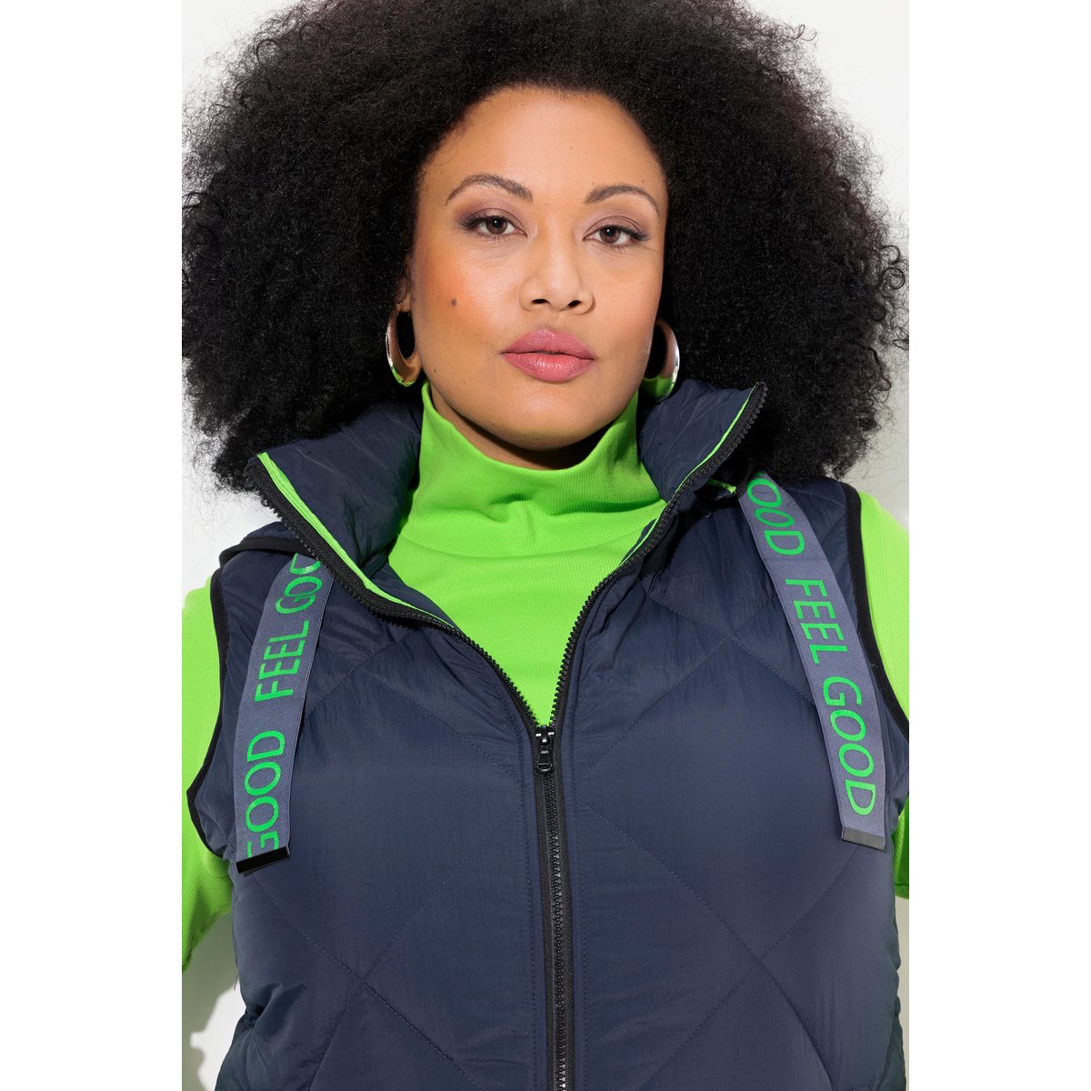 Gilet matelassé à capuche amovible marine, ULLA POPKEN