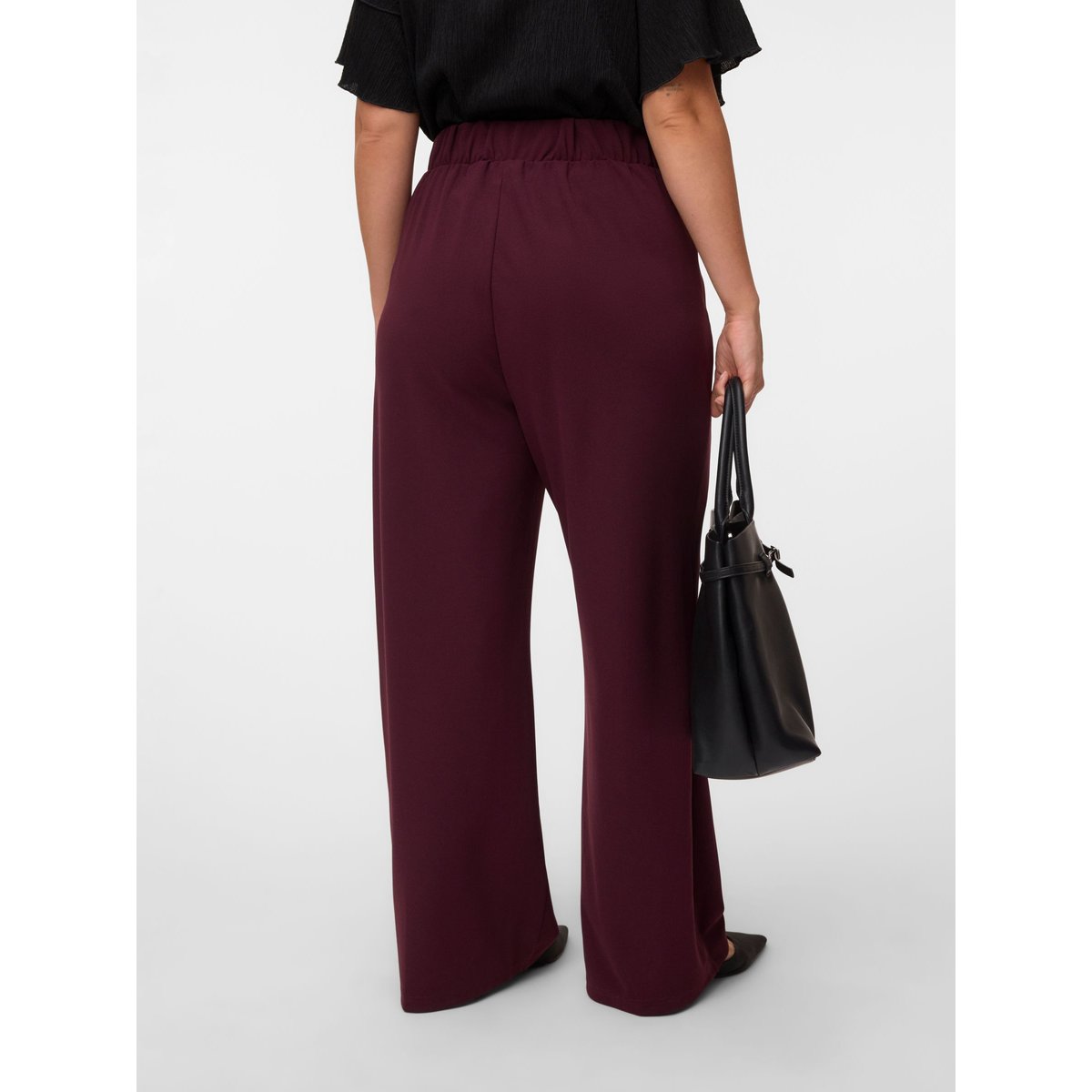 Pantalon À Jambe Large rouge - winetasting 1, VERO MODA