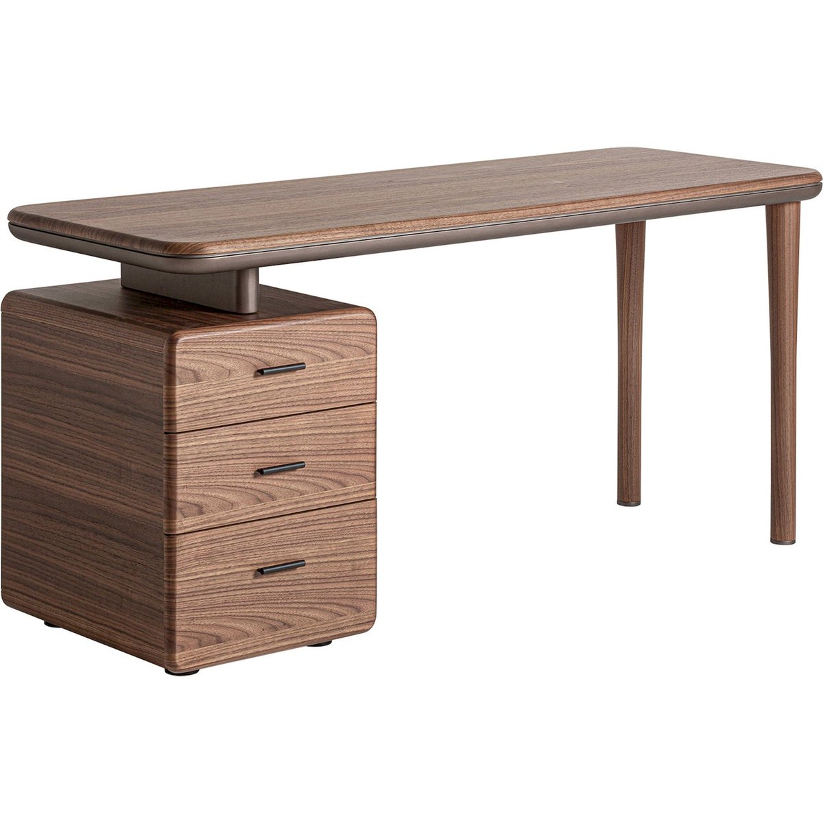 Bureau art déco en bois et verre marron bois et verre ambré, RECOLLECTION